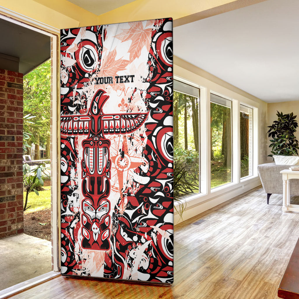 Canada Indigenous Haida Art Personalized Door Cover True North