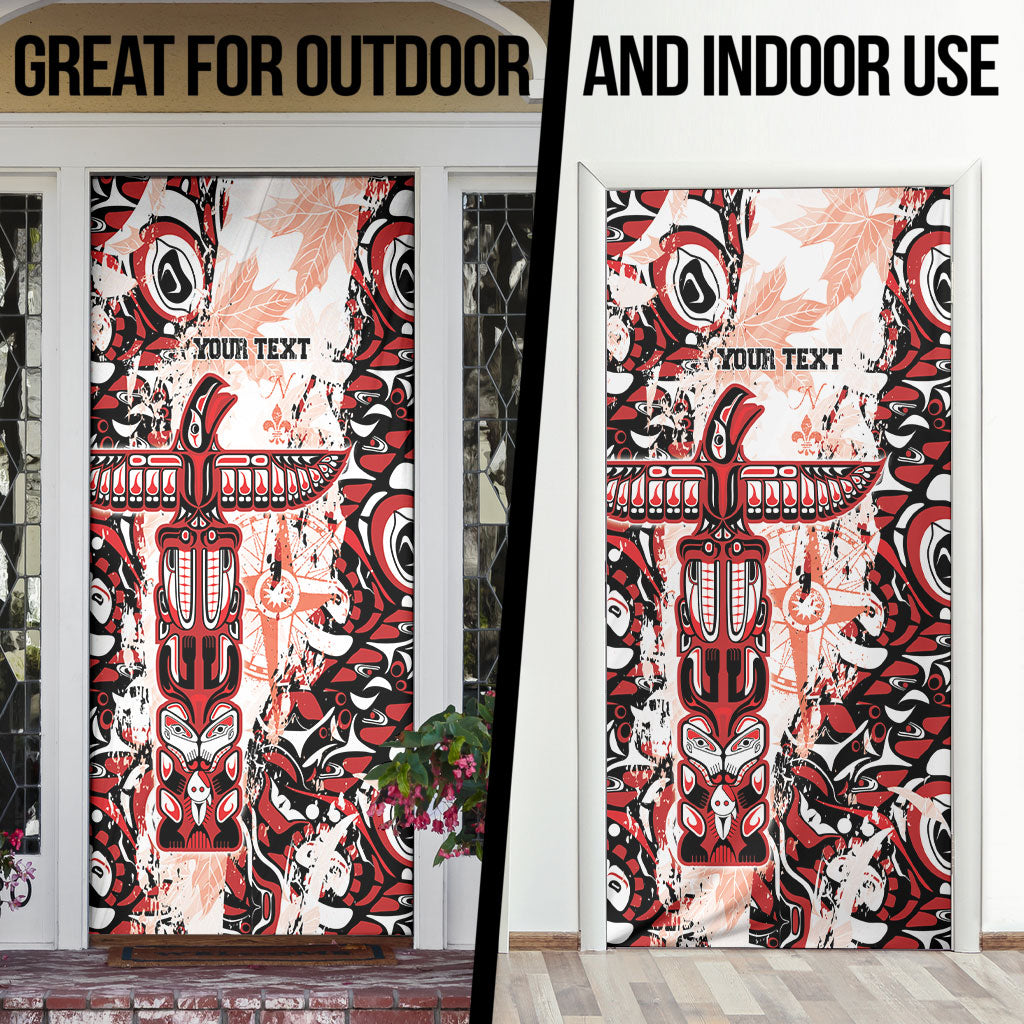 Canada Indigenous Haida Art Personalized Door Cover True North