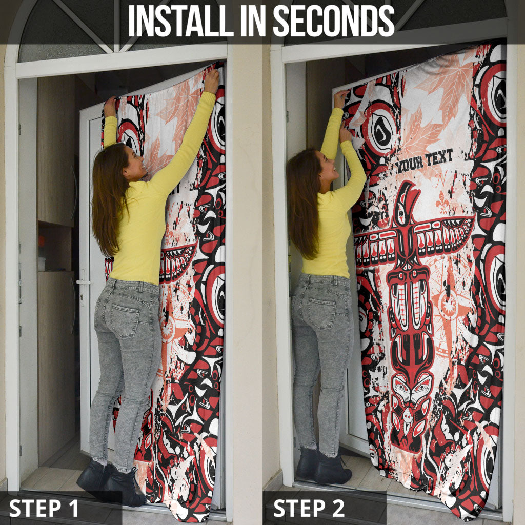 Canada Indigenous Haida Art Personalized Door Cover True North