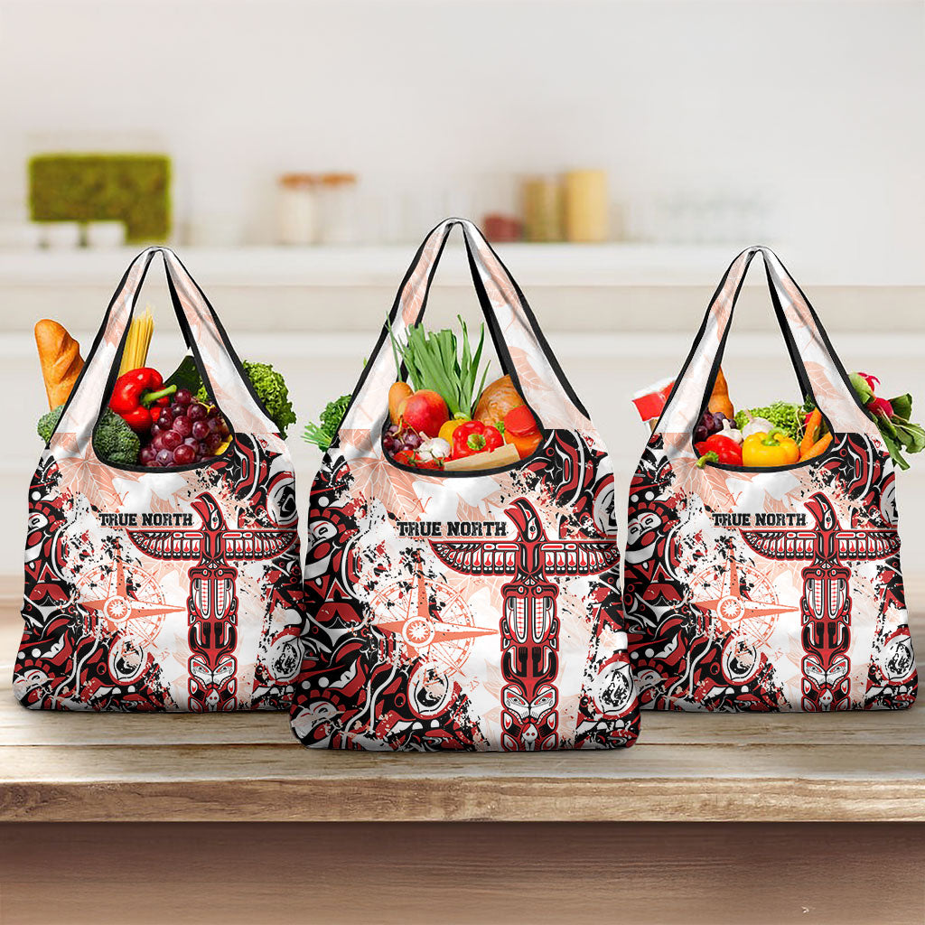 Canada Indigenous Haida Art Grocery Bag True North