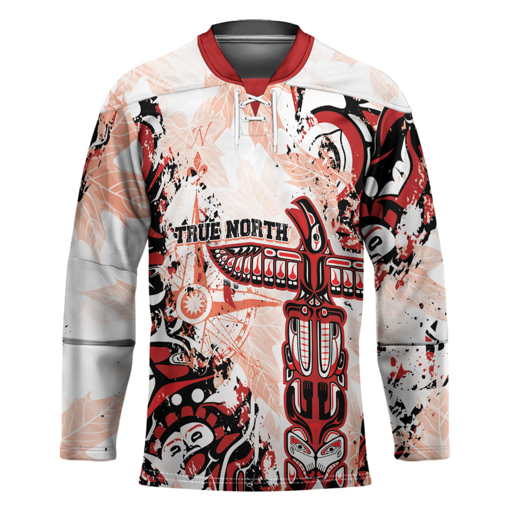Canada Indigenous Haida Art Personalized Hockey Jersey True North