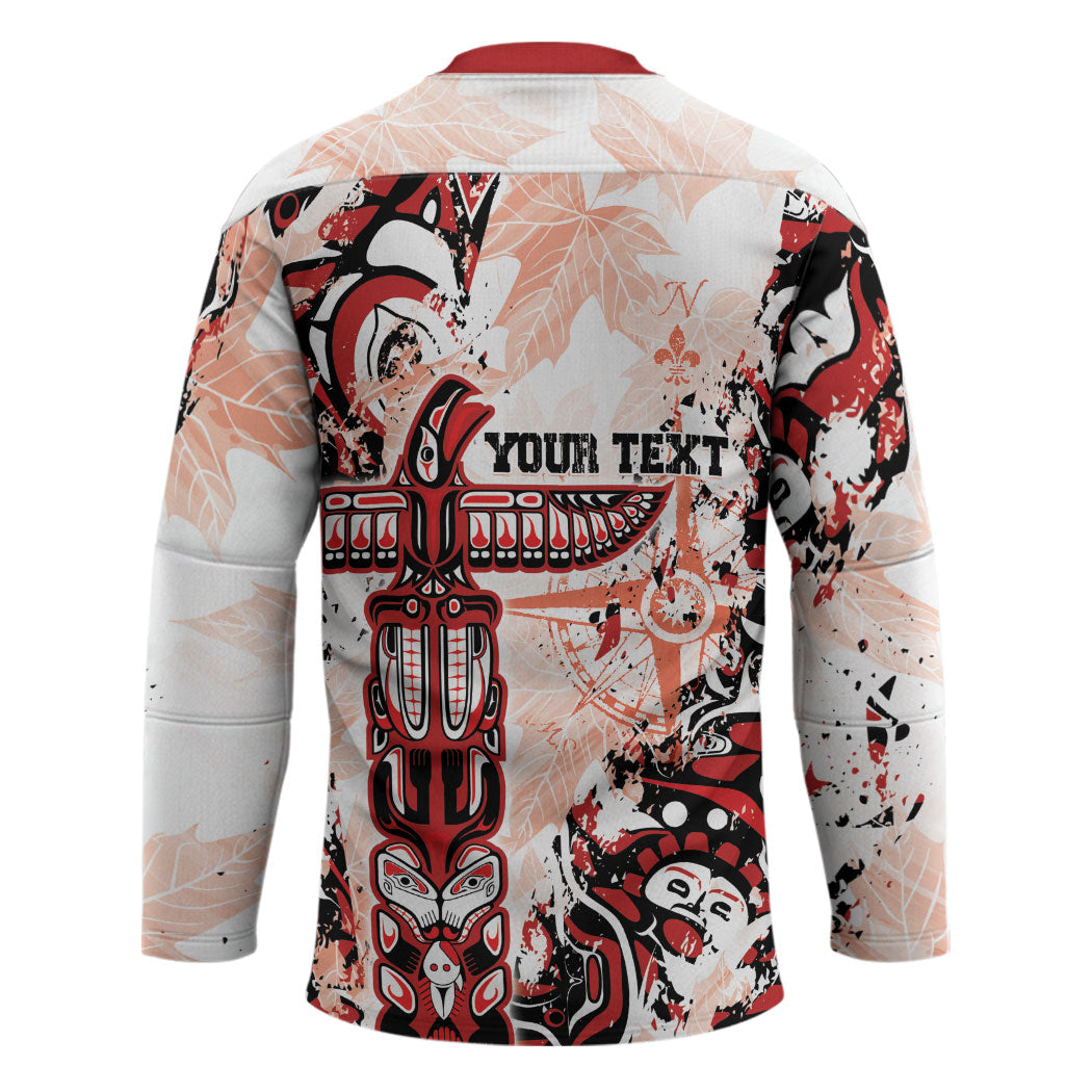 Canada Indigenous Haida Art Personalized Hockey Jersey True North