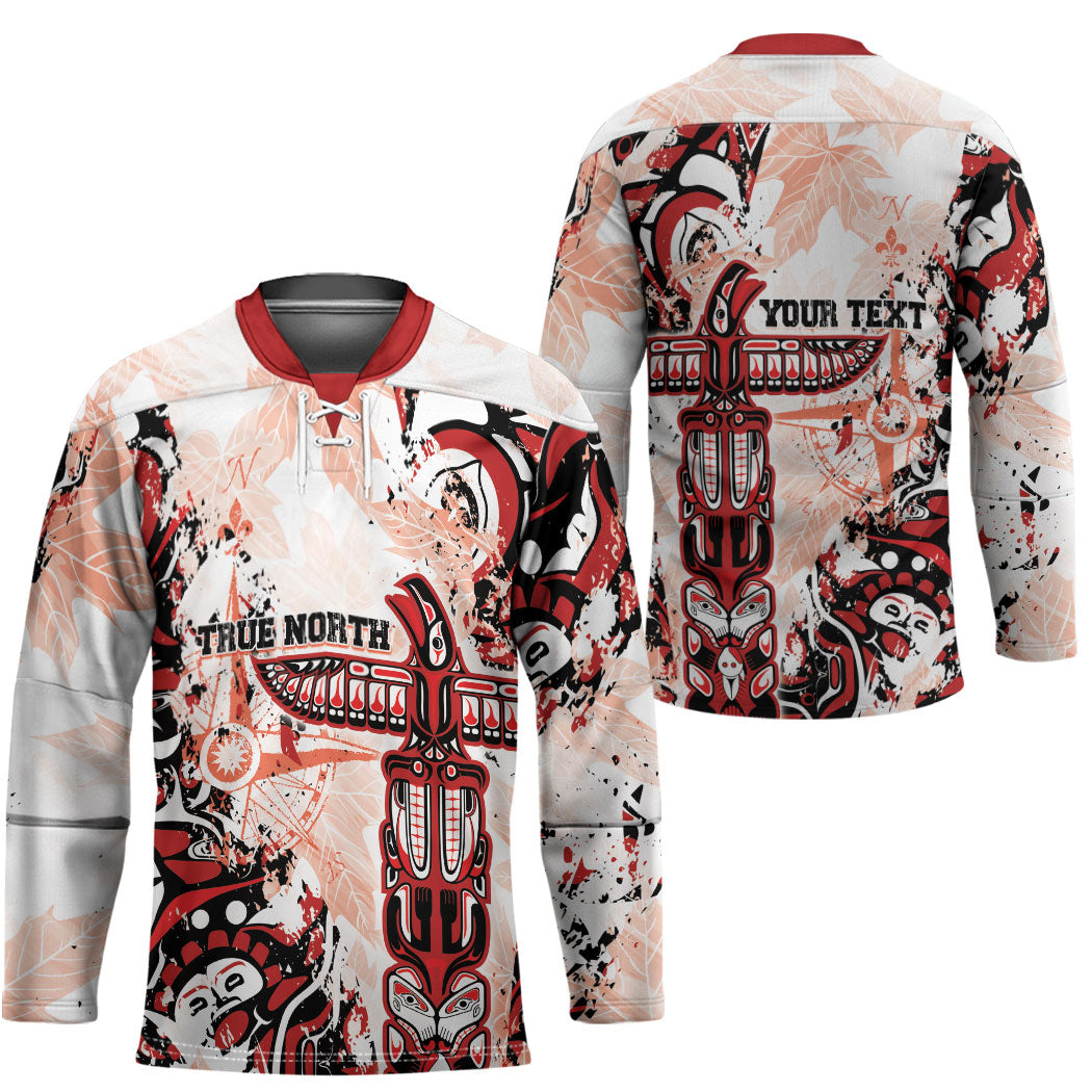 Canada Indigenous Haida Art Personalized Hockey Jersey True North