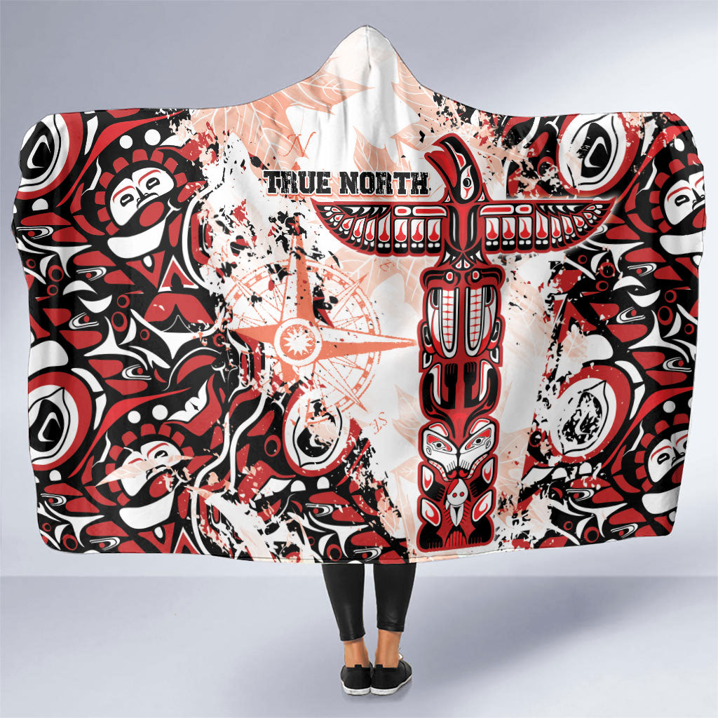 Canada Indigenous Haida Art Hooded Blanket True North