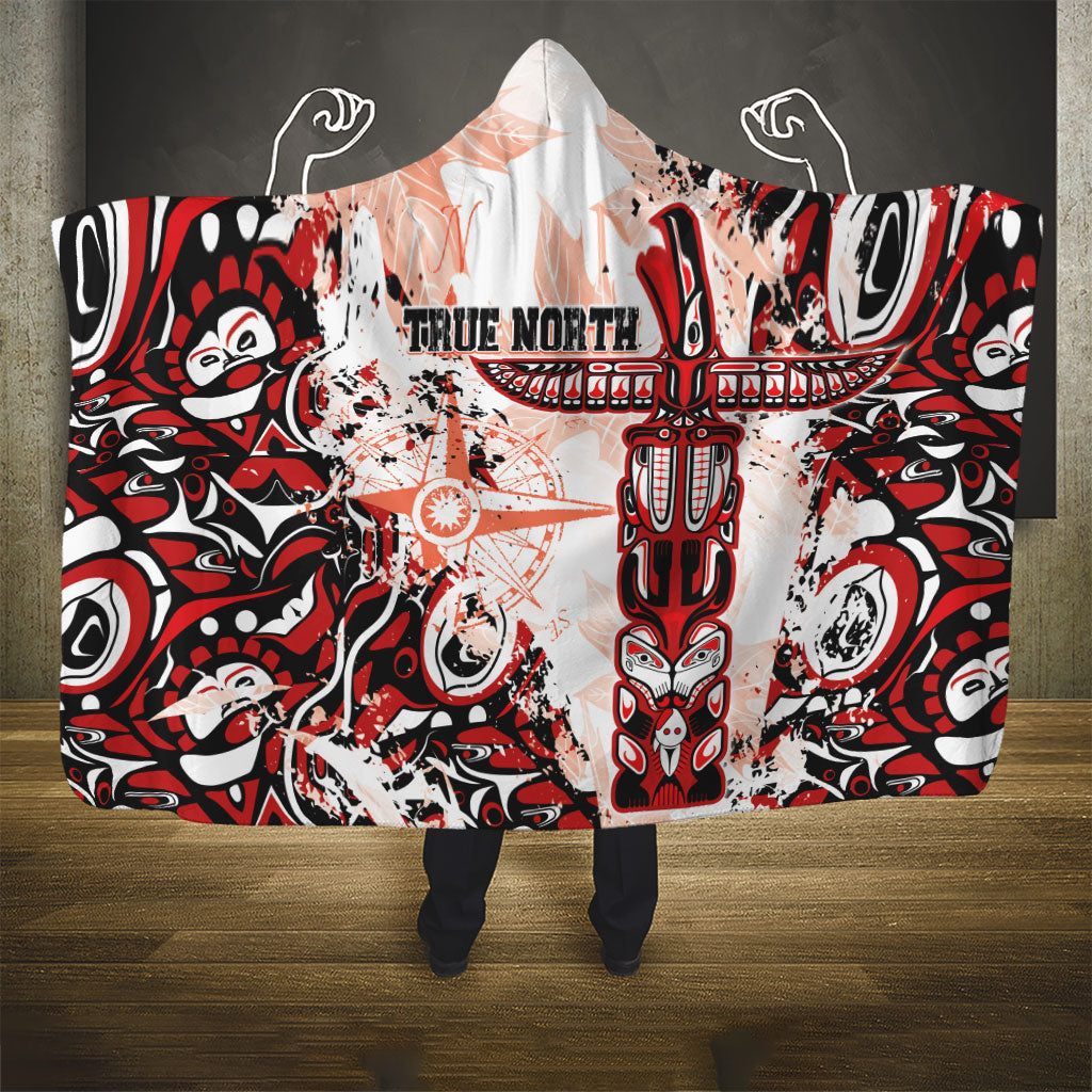Canada Indigenous Haida Art Hooded Blanket True North