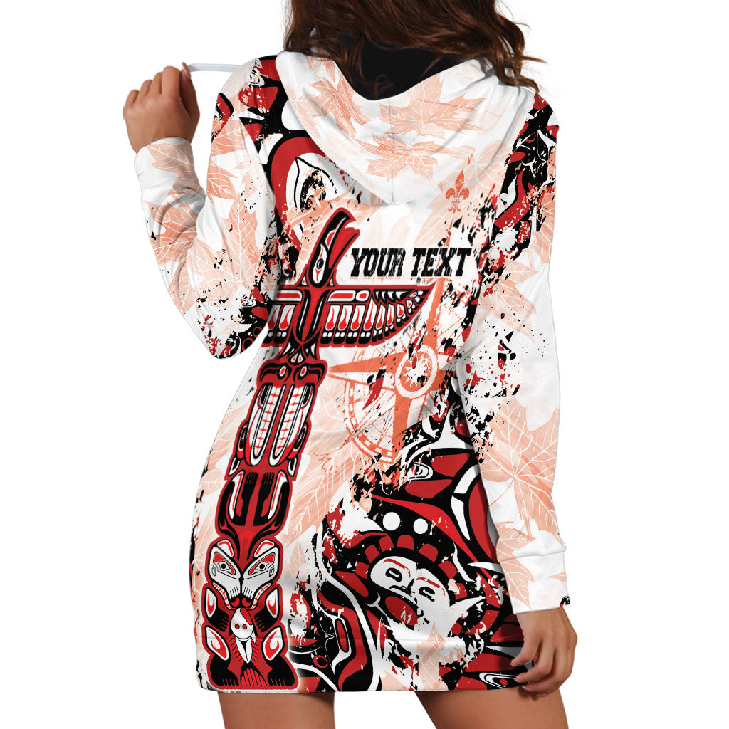 Canada Indigenous Haida Art Personalized Hoodie Dress True North