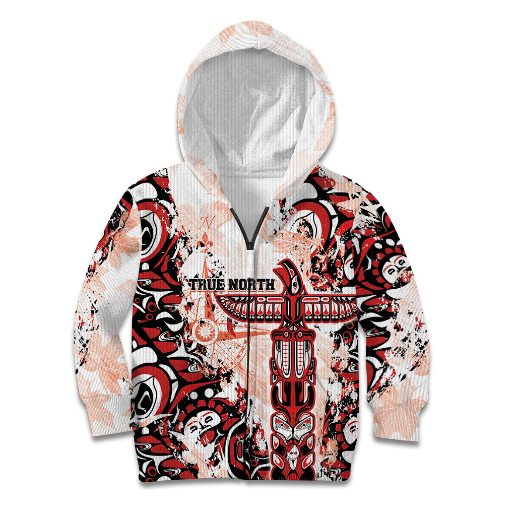 Canada Indigenous Haida Art Personalized Kid Hoodie True North