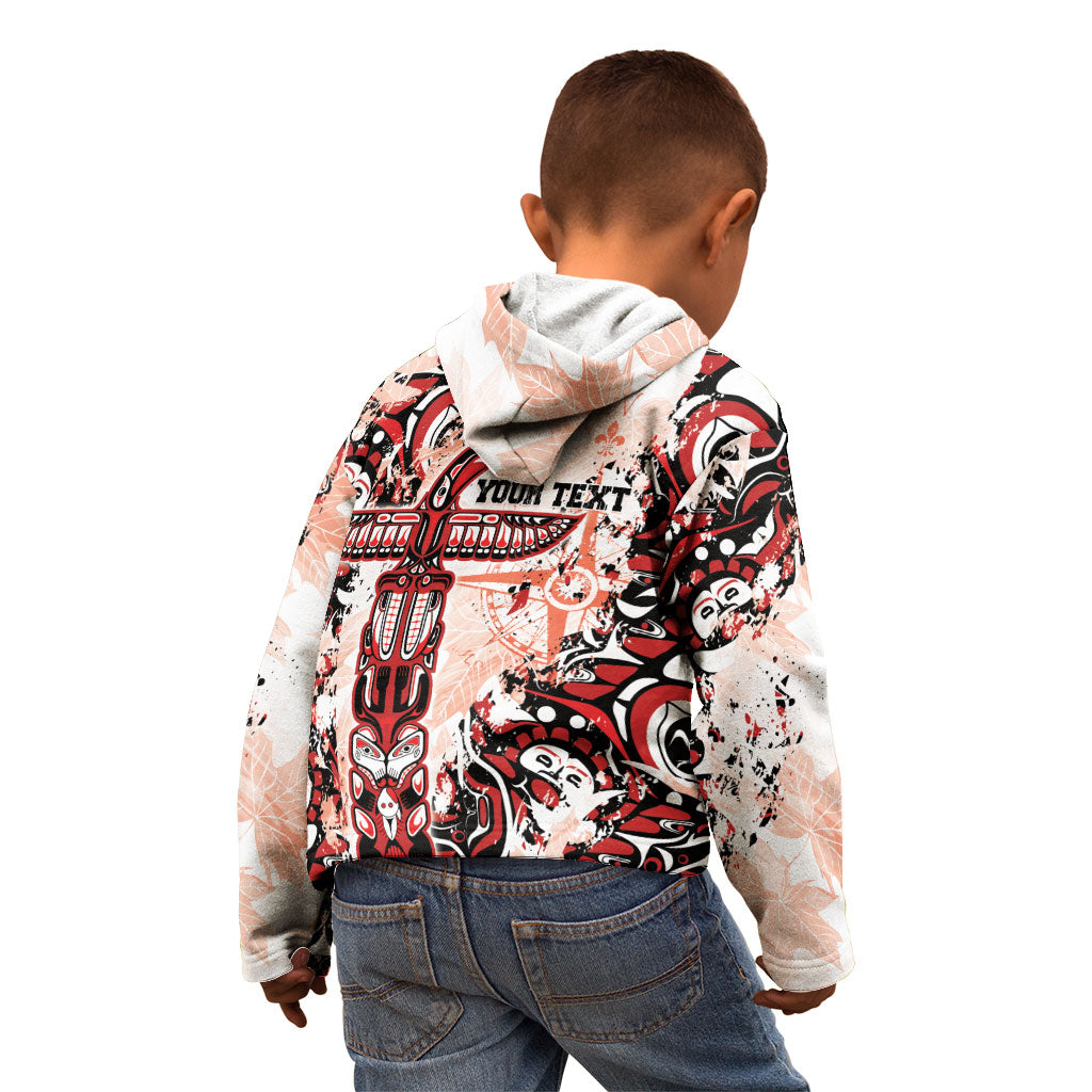 Canada Indigenous Haida Art Personalized Kid Hoodie True North