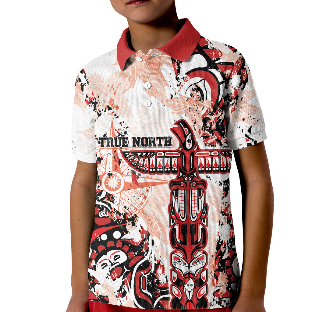Canada Indigenous Haida Art Personalized Kid Polo Shirt True North
