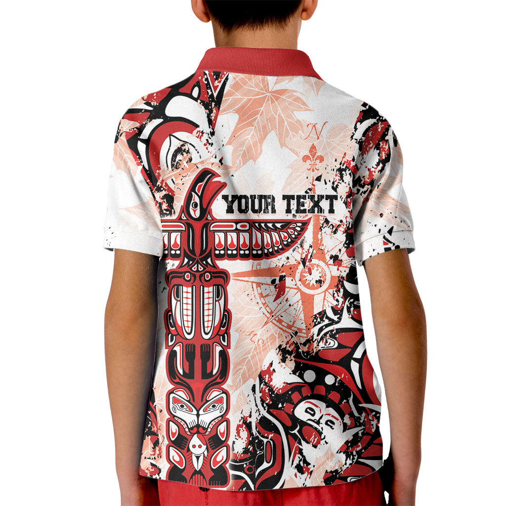 Canada Indigenous Haida Art Personalized Kid Polo Shirt True North