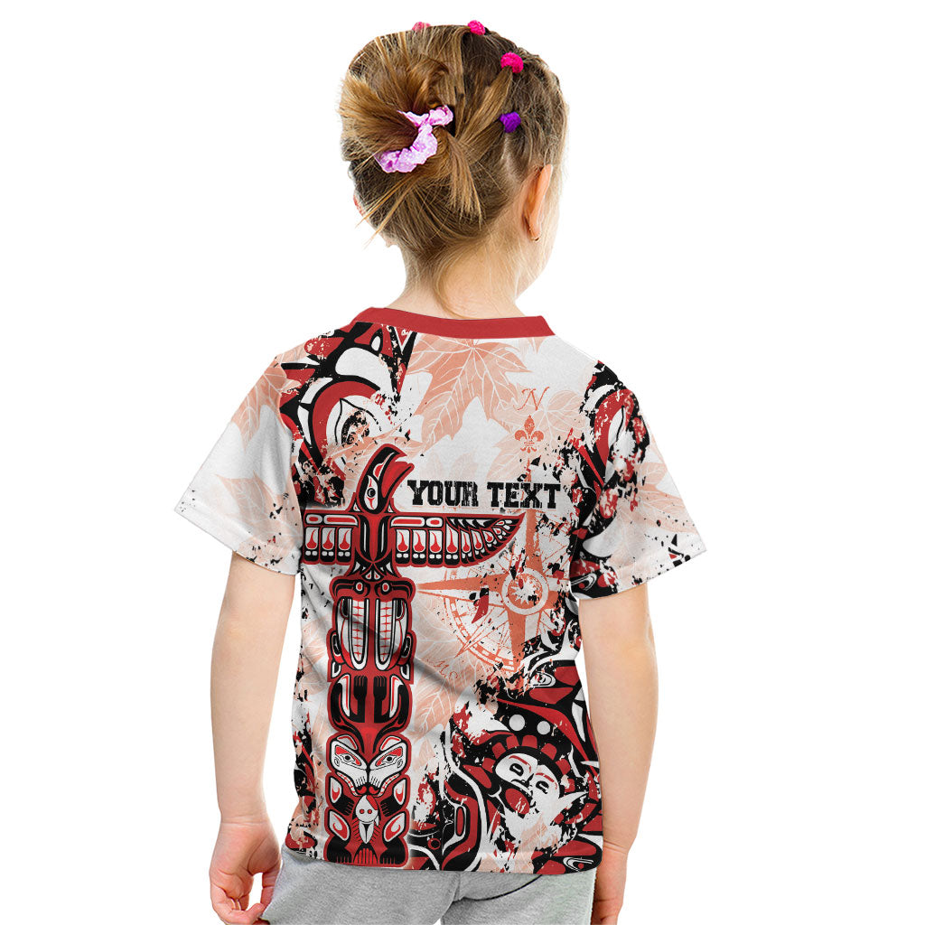 Canada Indigenous Haida Art Personalized Kid T Shirt True North