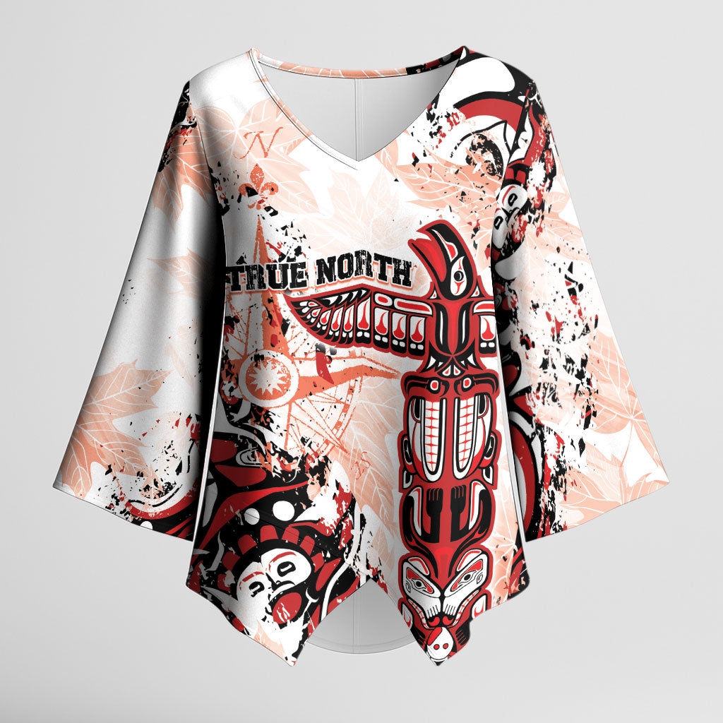 Canada Indigenous Haida Art Personalized Kimono Sleeve Blouse True North