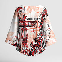 Canada Indigenous Haida Art Personalized Kimono Sleeve Blouse True North