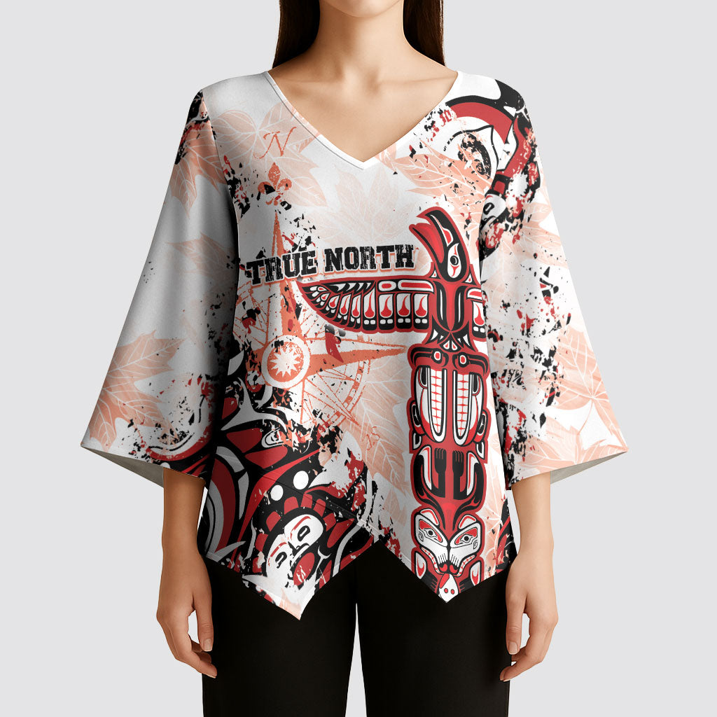 Canada Indigenous Haida Art Personalized Kimono Sleeve Blouse True North