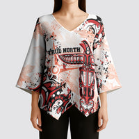 Canada Indigenous Haida Art Personalized Kimono Sleeve Blouse True North