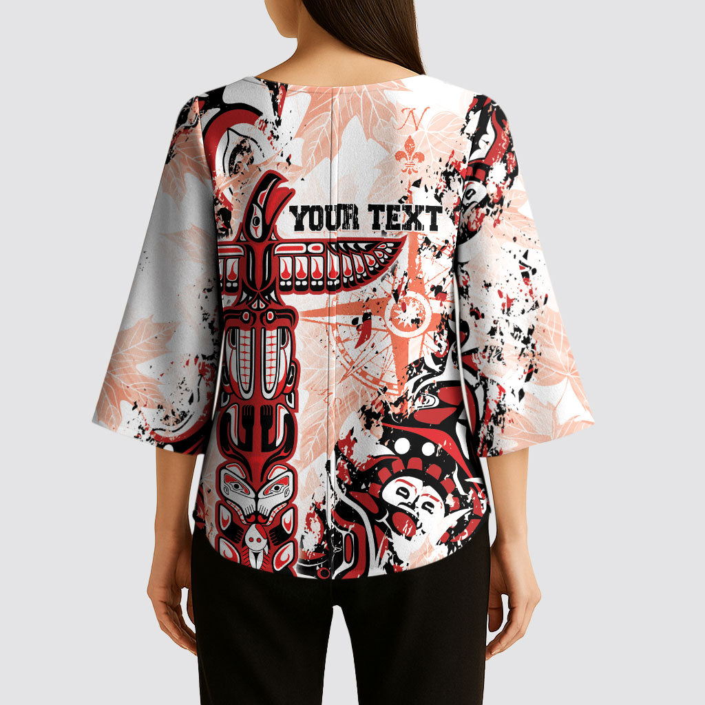 Canada Indigenous Haida Art Personalized Kimono Sleeve Blouse True North