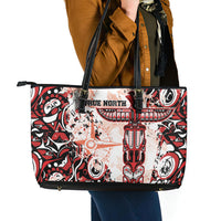 Canada Indigenous Haida Art Leather Tote Bag True North