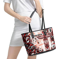 Canada Indigenous Haida Art Leather Tote Bag True North