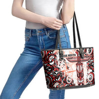 Canada Indigenous Haida Art Leather Tote Bag True North