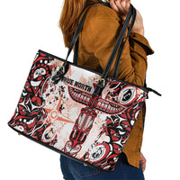 Canada Indigenous Haida Art Leather Tote Bag True North