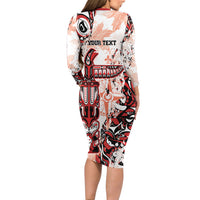 Canada Indigenous Haida Art Personalized Long Sleeve Bodycon Dress True North