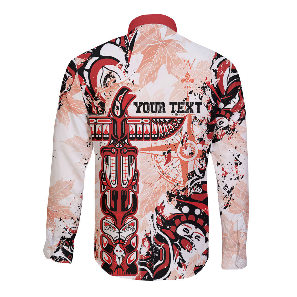 Canada Indigenous Haida Art Personalized Long Sleeve Button Shirt True North