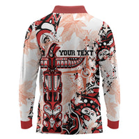Canada Indigenous Haida Art Personalized Long Sleeve Polo Shirt True North