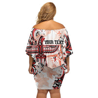 Canada Indigenous Haida Art Personalized Off Shoulder Short Dress True North