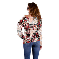 Canada Indigenous Haida Art Personalized Off Shoulder Sweater True North