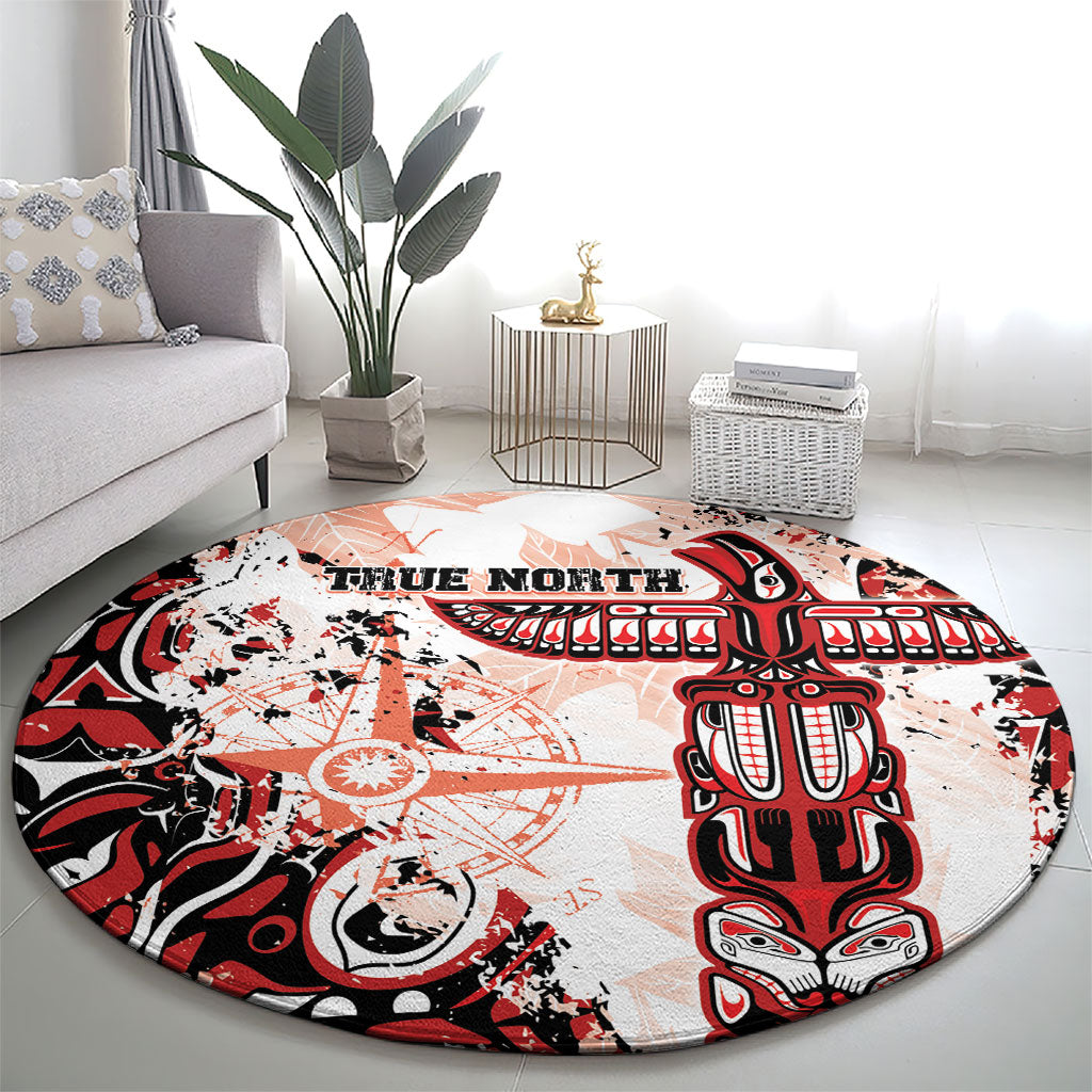 Canada Indigenous Haida Art Round Carpet True North