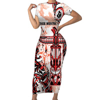 Canada Indigenous Haida Art Personalized Short Sleeve Bodycon Dress True North