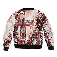 Canada Indigenous Haida Art Personalized Sleeve Zip Bomber Jacket True North