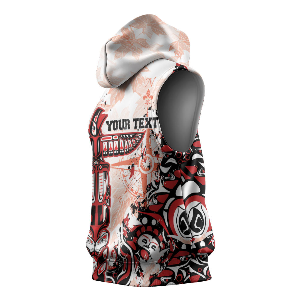 Canada Indigenous Haida Art Personalized Sleeveless Hoodie True North