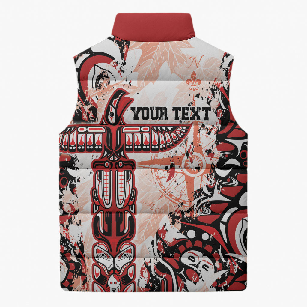 Canada Indigenous Haida Art Personalized Sleeveless Puffer Jacket True North