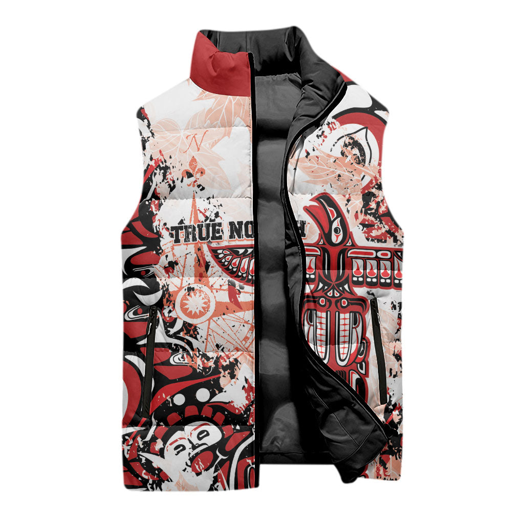 Canada Indigenous Haida Art Personalized Sleeveless Puffer Jacket True North