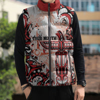 Canada Indigenous Haida Art Personalized Sleeveless Puffer Jacket True North