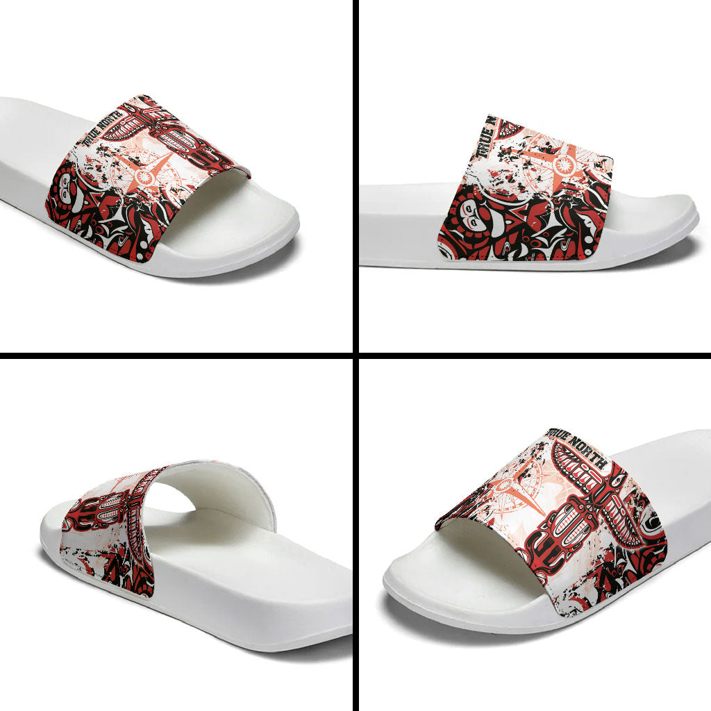 Canada Indigenous Haida Art Slide Sandals True North