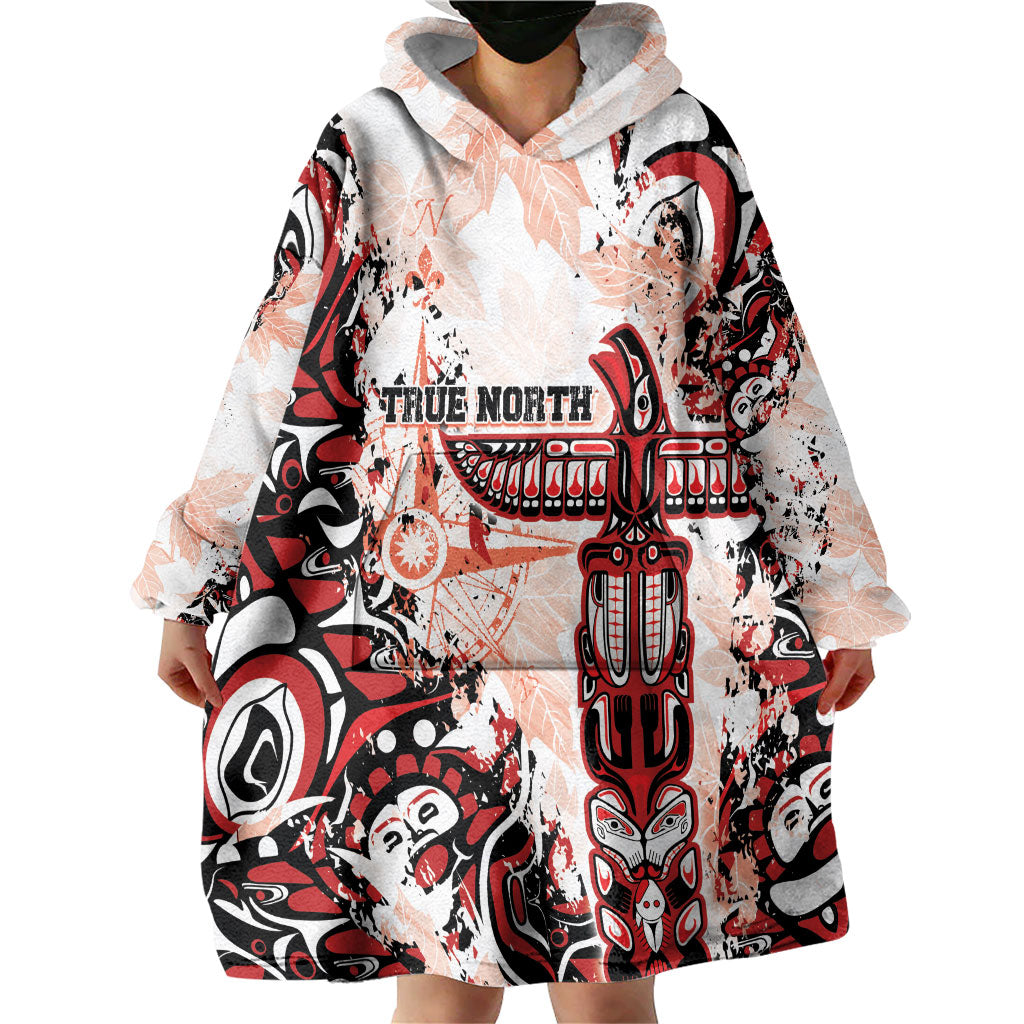 Canada Indigenous Haida Art Personalized Wearable Blanket Hoodie True North