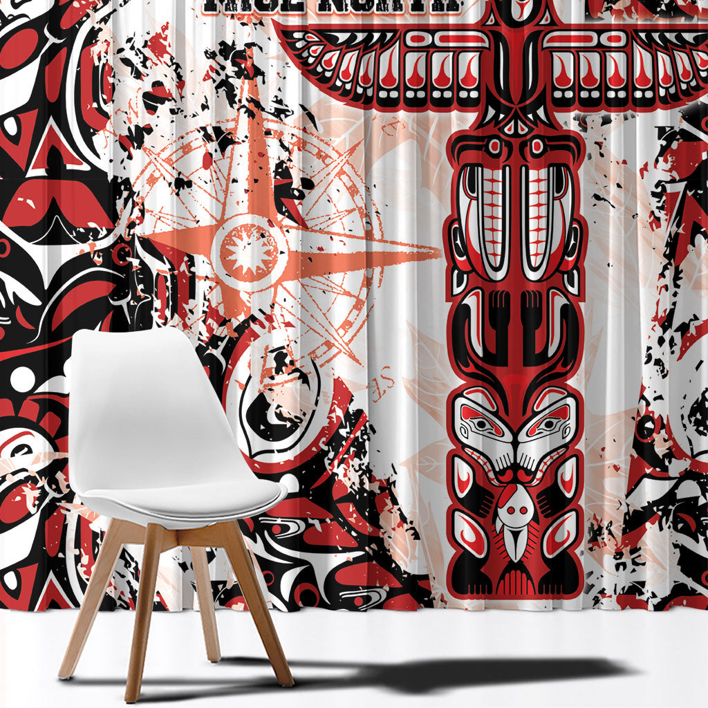 Canada Indigenous Haida Art Window Curtain True North