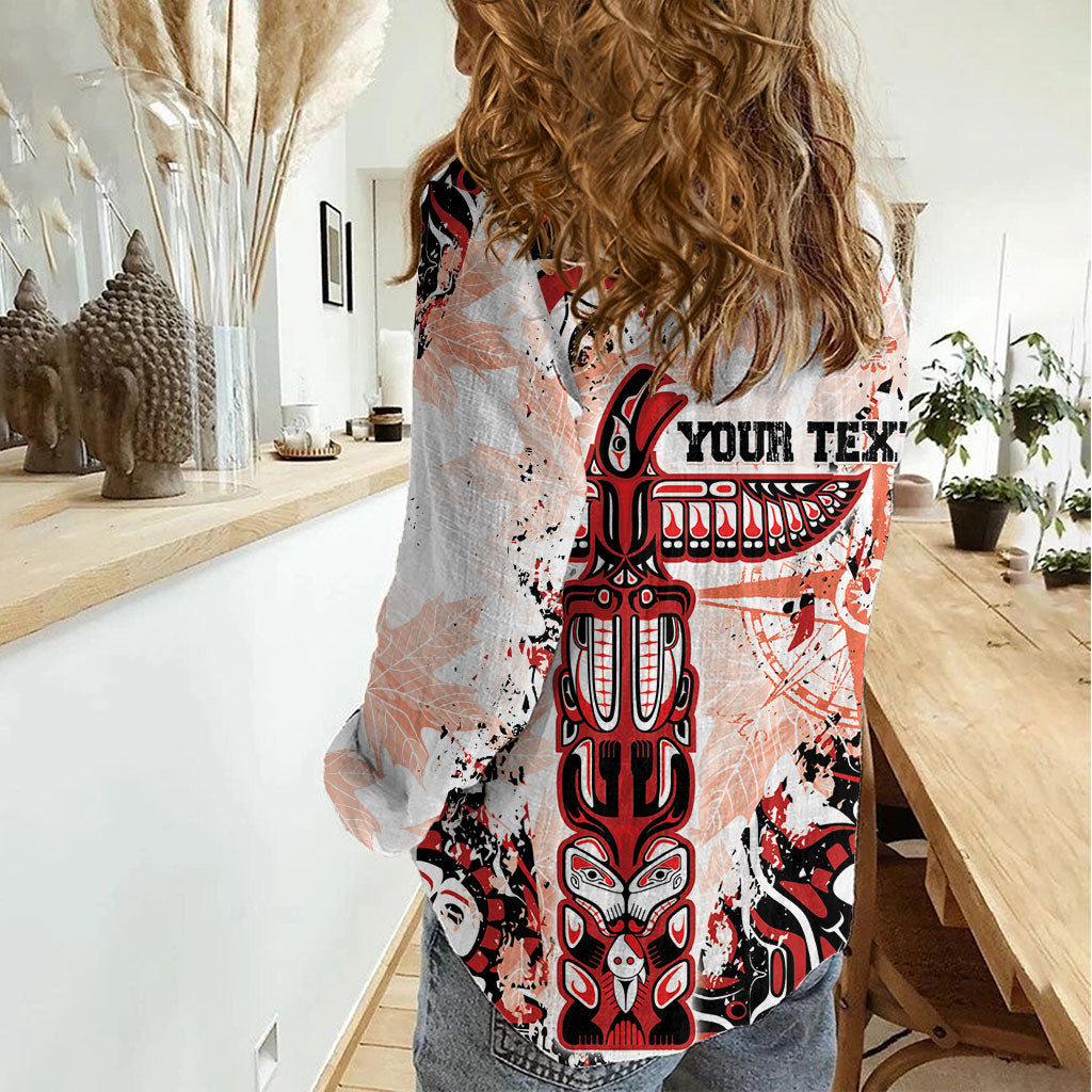 Canada Indigenous Haida Art Personalized Women Casual Shirt True North