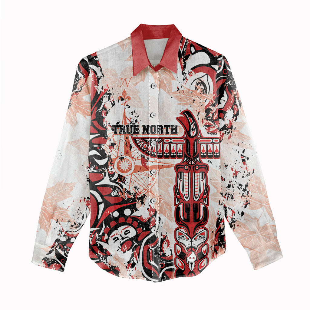 Canada Indigenous Haida Art Personalized Women Casual Shirt True North