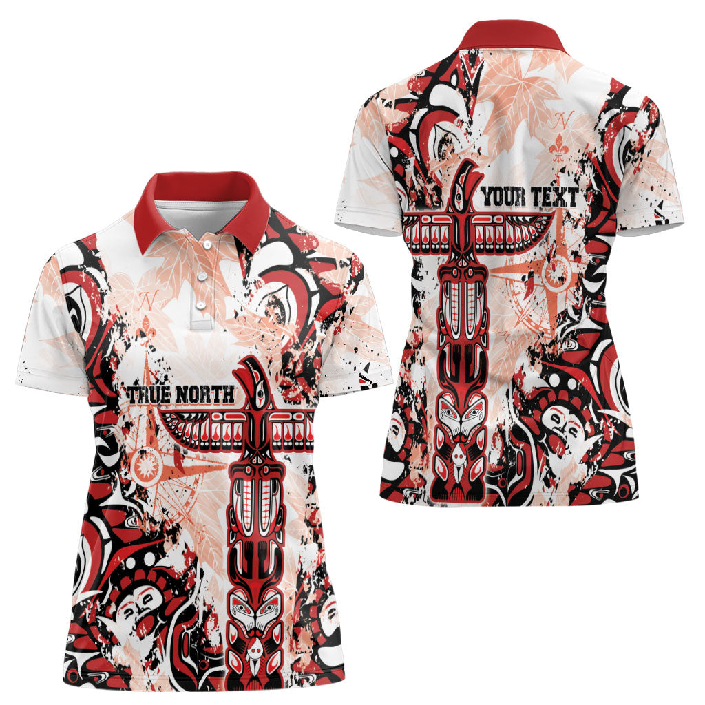 Canada Indigenous Haida Art Personalized Women Polo Shirt True North