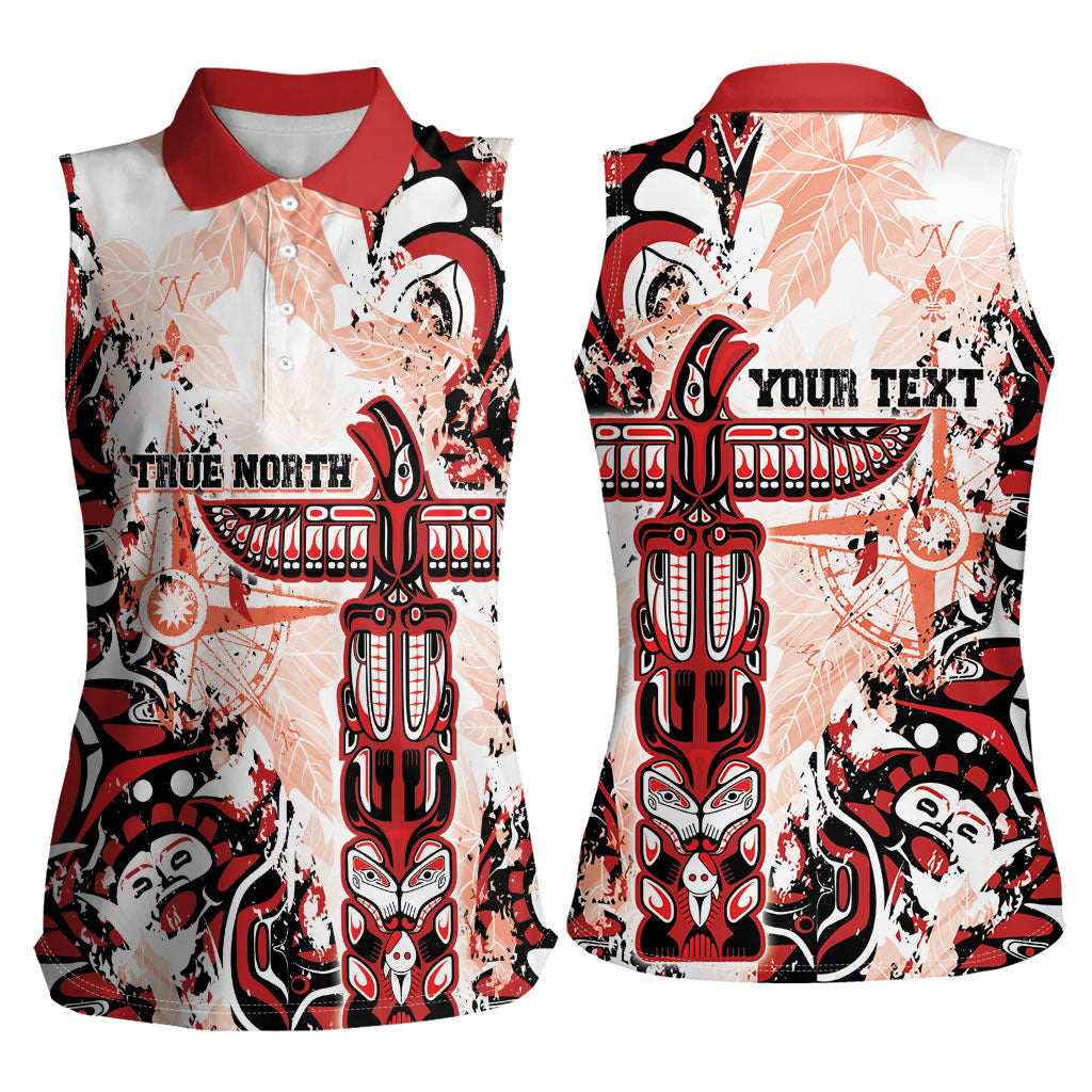 Canada Indigenous Haida Art Personalized Women Sleeveless Polo Shirt True North