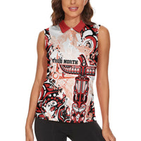 Canada Indigenous Haida Art Personalized Women Sleeveless Polo Shirt True North