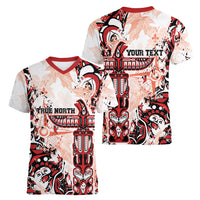 Canada Indigenous Haida Art Personalized Women V-Neck T-Shirt True North