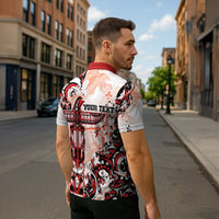 Canada Indigenous Haida Art Personalized Zipper Polo Shirt True North