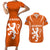 personalised-netherlands-football-couples-matching-short-sleeve-bodycon-dress-and-hawaiian-shirt-lionesses-world-cup-2023