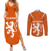 Personalised Netherlands Football Couples Matching Summer Maxi Dress and Long Sleeve Button Shirts Lionesses World Cup 2023 LT7 - Wonder Print Shop