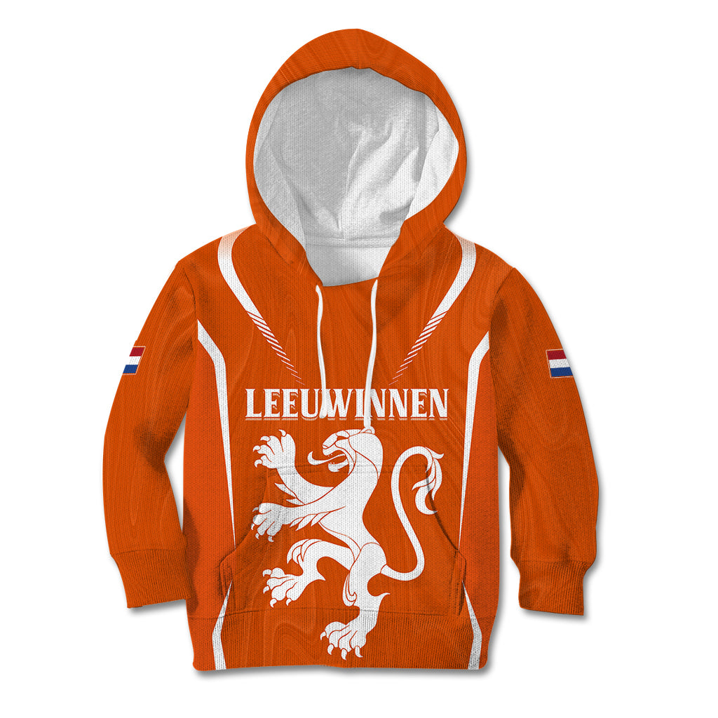 personalised-netherlands-football-kid-hoodie-lionesses-world-cup-2023