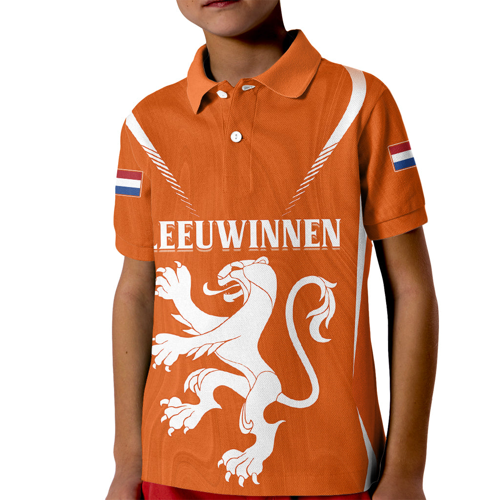 personalised-netherlands-football-kid-polo-shirt-lionesses-world-cup-2023